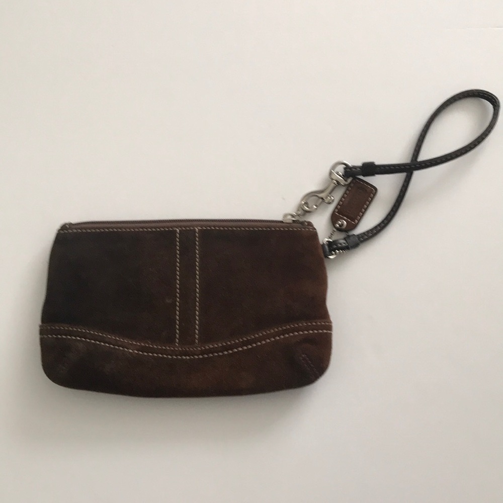 Coach brown wristlet